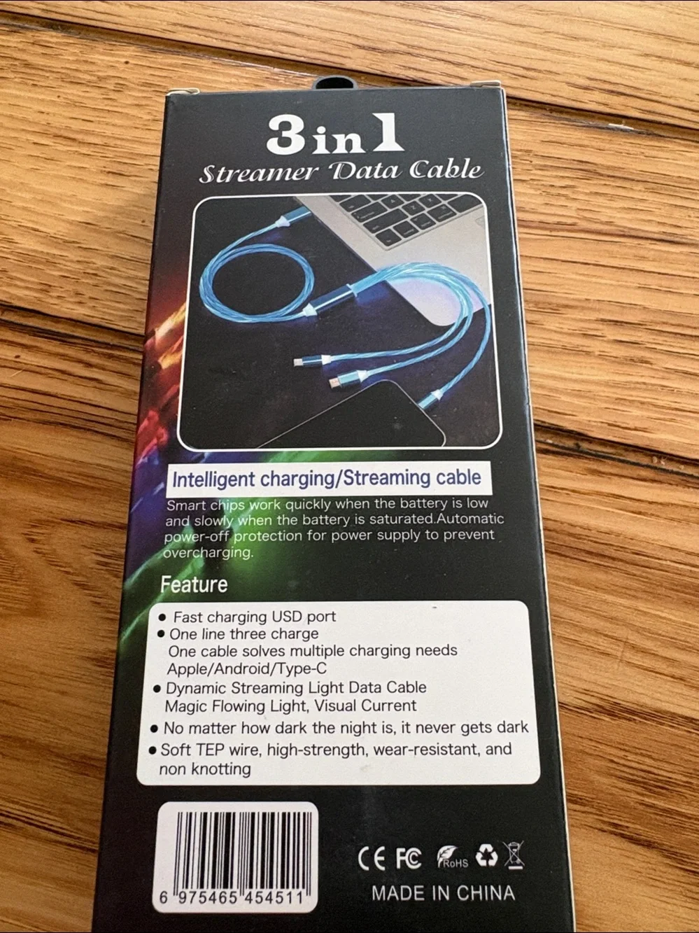 3-in-1 Data Light Cable  NIB